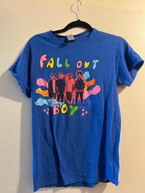 Gildan Royal Blue Fall Out Boy Neon Band Tee